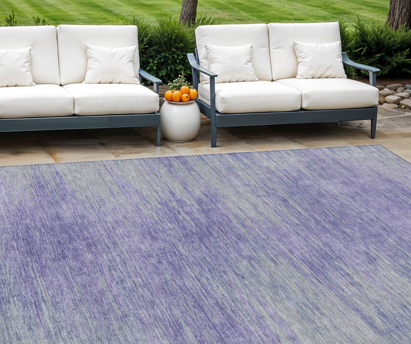 10' X 14' Plum And Purple Abstract Washable Indoor Outdoor Area Rug