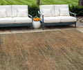10' X 14' Terra Cotta Brown And Copper Abstract Washable Indoor Outdoor Area Rug
