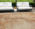 10' X 14' Terra Cotta And Copper Abstract Washable Indoor Outdoor Area Rug