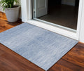 3' X 5' Denim Blue And Blue Abstract Washable Indoor Outdoor Area Rug