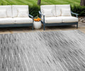 8' X 10' Gray And Charcoal Abstract Washable Indoor Outdoor Area Rug