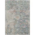 3' X 5' Green Blue And Gray Oriental Washable Indoor Outdoor Area Rug