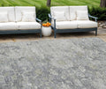 10' X 14' Gray Beige And Charcoal Oriental Washable Indoor Outdoor Area Rug