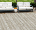 10' X 14' Beige And Ivory Southwestern Washable Indoor Outdoor Area Rug