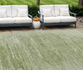 10' X 14' Artichoke Green And Fern Green Abstract Washable Indoor Outdoor Area Rug