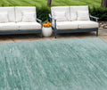 9' X 12' Aqua And Teal Blue Abstract Washable Indoor Outdoor Area Rug