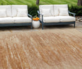 10' X 14' Salmon And Copper Abstract Washable Indoor Outdoor Area Rug