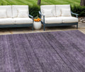10' X 14' Plum Purple And Gray Striped Washable Indoor Outdoor Area Rug