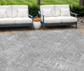 8' X 10' Gray And Silver Geometric Washable Indoor Outdoor Area Rug