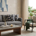 Set of Two 20 Dark Blue And Natural Polka Dot Cotton Throw Pillows with Texture