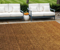 8' X 10' Chocolate And Brown Ombre Washable Indoor Outdoor Area Rug