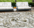 8' X 10' Brown Ivory And Tan Paisley Washable Indoor Outdoor Area Rug