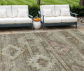 9' X 12' Brown Beige And Tan Southwestern Washable Indoor Outdoor Area Rug
