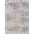 10' X 14' Ivory Orange And Blush Abstract Washable Indoor Outdoor Area Rug