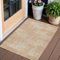 3' X 5' Coral And Salmon Abstract Washable Indoor Outdoor Area Rug