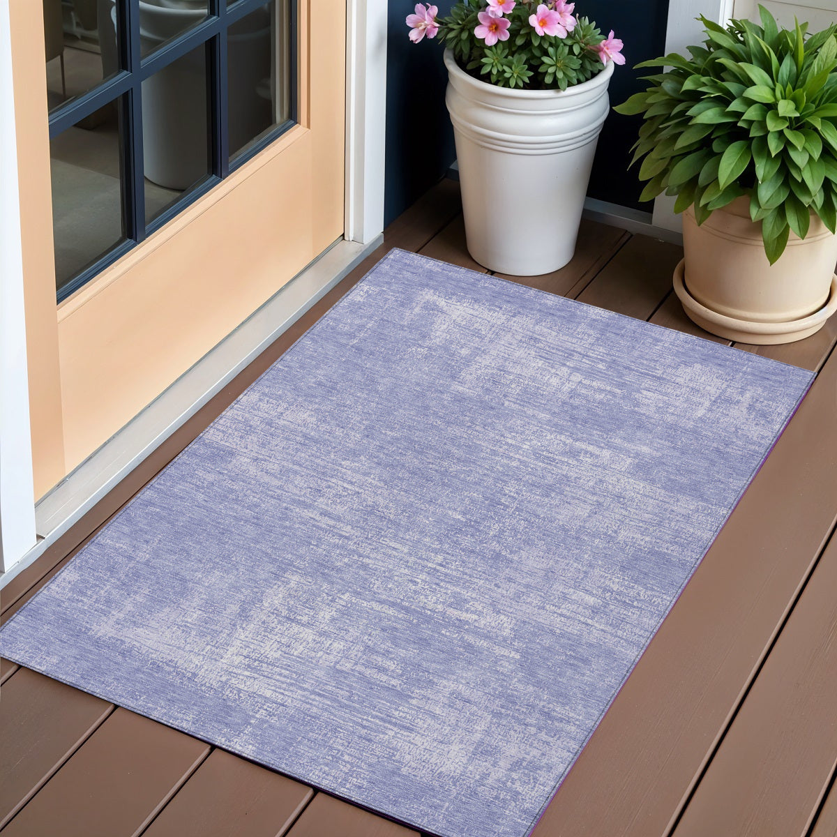 3' X 5' Lavender Purple And Lilac Abstract Washable Indoor Outdoor Area Rug