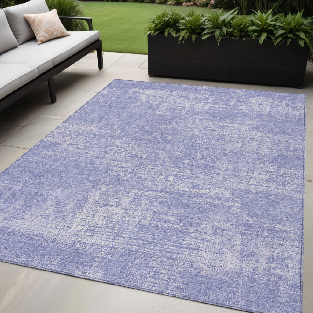 5' X 8' Lavender Purple And Lilac Abstract Washable Indoor Outdoor Area Rug
