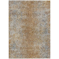8' X 10' Terra Cotta Silver And Charcoal Oriental Washable Indoor Outdoor Area Rug