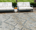 9' X 12' Beige Taupe And Tan Floral Washable Indoor Outdoor Area Rug