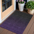 3' X 5' Eggplant Purple And Charcoal Abstract Washable Indoor Outdoor Area Rug