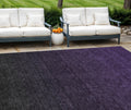 8' X 10' Eggplant Purple And Charcoal Abstract Washable Indoor Outdoor Area Rug