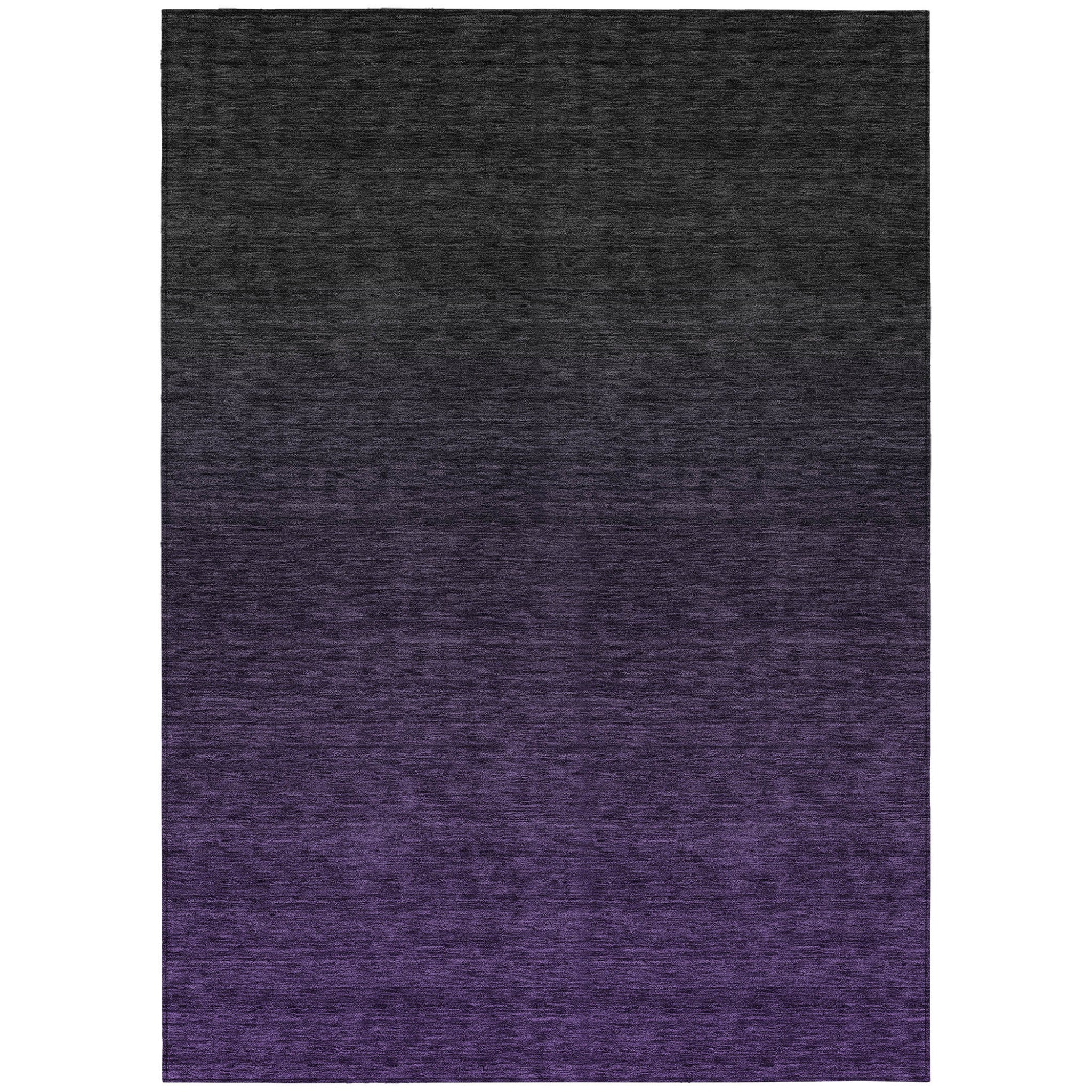 9' X 12' Eggplant Purple And Charcoal Abstract Washable Indoor Outdoor Area Rug