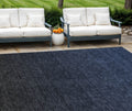 10' X 14' Navy Blue And Charcoal Abstract Washable Indoor Outdoor Area Rug