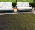 10' X 14' Olive Green And Charcoal Abstract Washable Indoor Outdoor Area Rug