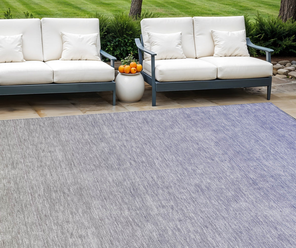 9' X 12' Beige Tan And Blue Ombre Washable Indoor Outdoor Area Rug