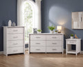 Celeste 3 pc White Dresser Chest Nighstand Bedroom Set