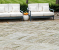 10' X 14' Khaki Tan And Beige Geometric Washable Indoor Outdoor Area Rug