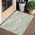 3' X 5' Sage Artichoke Green And Mint Green Geometric Washable Indoor Outdoor Area Rug