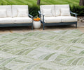9' X 12' Sage Artichoke Green And Mint Green Geometric Washable Indoor Outdoor Area Rug