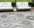 8' X 10' Gray Charcoal And Brown Medallion Washable Indoor Outdoor Area Rug