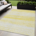 5' X 8' Yellow And Ivory Striped Washable Indoor Outdoor Area Rug