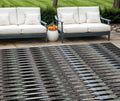 8' X 10' Black Gray And Blue Southwestern Washable Indoor Outdoor Area Rug