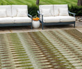 8' X 10' Artichoke Green And Brown Southwestern Washable Indoor Outdoor Area Rug