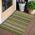 3' X 5' Olive Green Brown And Gold Southwestern Washable Indoor Outdoor Area Rug
