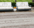 10' X 14' Taupe And Ivory Striped Washable Indoor Outdoor Area Rug