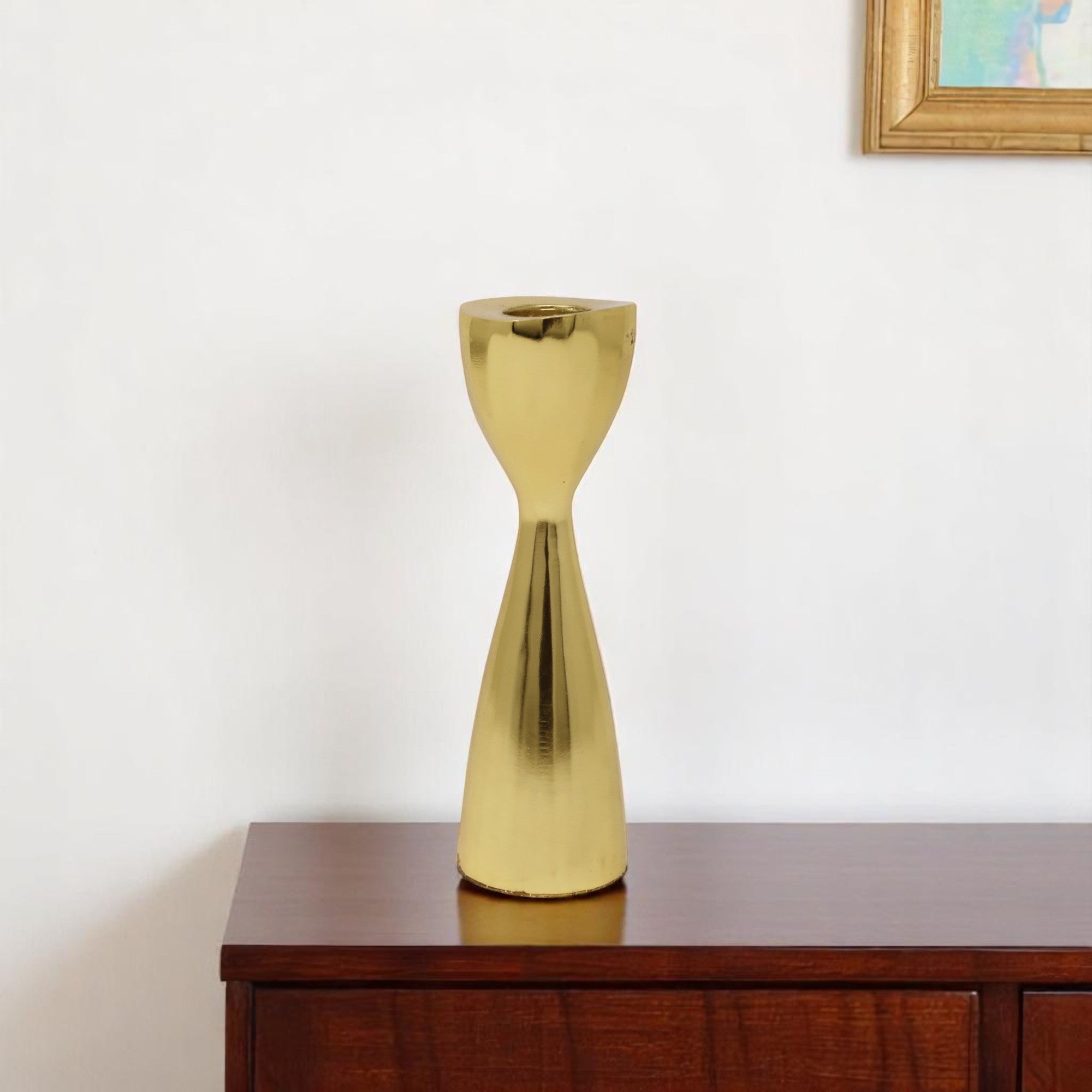 6'' Gold Stainless Steel Tabletop Taper Candlestick