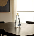 8'' Clear And Gold Geo Faceted Crystal Tabletop Taper Candlestick