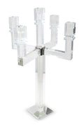 20'' Clear Faceted Crystal Tabletop Candelabra Candle Holder
