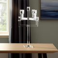 25'' Clear Faceted Crystal Tabletop Candelabra Candle Holder
