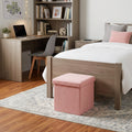 15 Pink Boucle Cube Storage Ottoman