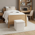 15 White Boucle Cube Storage Ottoman