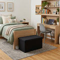 30 Black Boucle Storage Ottoman