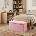 30 Pink Boucle Storage Ottoman