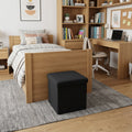 12 Black Boucle Cube Storage Ottoman