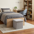 12 Gray Boucle Cube Storage Ottoman