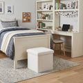 12 White Boucle Cube Storage Ottoman